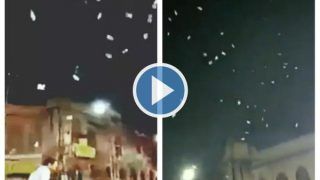 Paison Ki Baarish! Man Seen Throwing Rs 500 Notes in Air At Hyderabad's Charminar | Watch