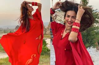 भारत की तपती गर्मी से बचने के लिए तुर्की पहुंची Malaika Arora, वायरल हो रही है हॉट रेड ड्रेस में बोल्ड Photos