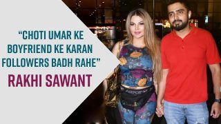 Rakhi Sawant Along With Boyfriend Adil Khan Durrani Snapped At Airport, Says 'Choti Umar Ke Boyfriend Ke Karan Followers Badh Rahe'