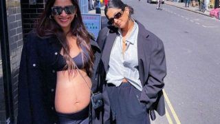 Sonam Kapoor ने अब लंदन की सड़कों पर फ्लॉन्ट किया अपना बेबी बंप, बहन और जीजा के साथ उठाया लंच का लुफ्त