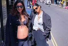 Sonam Kapoor ने अब लंदन की सड़कों पर फ्लॉन्ट किया अपना बेबी बंप, बहन और जीजा के साथ उठाया लंच का लुफ्त