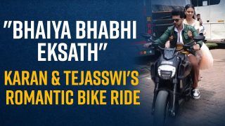 Karan Kundrra And Ladylove Tejasswi Prakash's Exciting Bike Ride Is Too Cute To Handle, 'Bhaiya Bhabhi Eksath', Say Paps - Watch