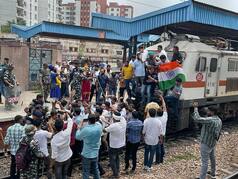 Video: Youth Congress Workers Block Railway Track, Stop Train Near Delhi's Connaught Place, Several Detained | WATCH