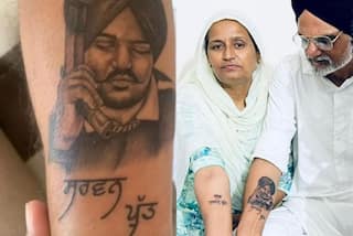 Sidhu Moose Wala's Parents Get Late Singer's Tattoo Inked on Their Arms, Fans Get Emotional