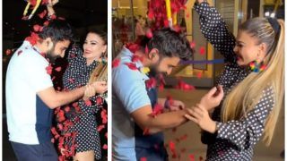 Watch: Rakhi Sawant's 'Baharo Phool Barsao..' Moment, Showers Rose Petals On Boyfriend Adil Khan At Mumbai Airport- Video Viral