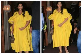 Heavily Pregnant Sonam Kapoor Flaunts Baby Bump In A Yellow Dress As She Steps Out For Dinner- See Pics & Video