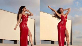 'Uff'! Jacqueline Fernandez Slays in Sexy Red High-slit Dress