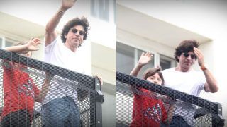 Shah Rukh Khan, Son AbRam Celebrate Eid Al-Adha 2022 And Greet Fans With Flying Kisses- Visuals From Mannat