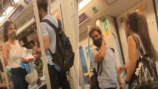 Girl Slaps Boy After Argument in Delhi Metro, High-Voltage Drama Caught on Camera | Watch