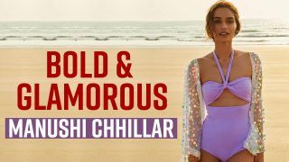Manushi Chhillar Sets Internet On Fire in Lilac Monokini, Fans Say 'Pani me Naha Ke Or Bhi Namkin Lag Rahi Ho' - Watch Video
