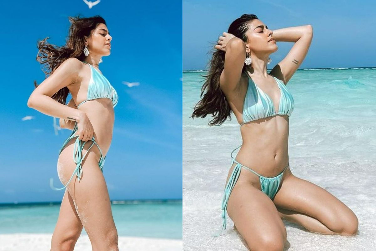 Alaya F Burns The Sea in Hot Blue Bikini, Shares Glamorous Look in Photoshoot From Maldives Alaya F hot pics in thong bikini photo
