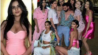 Nysa Devgan Celebrates Best Friend’s Birthday in London in Hot Pink Plunging Neckline Dress – See Pics