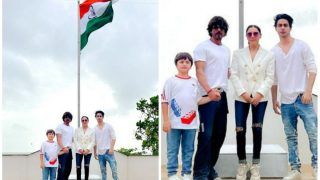 Shah Rukh Khan Hoists National Flag at Home With Aryan Khan, AbRam, Gauri Khan, Feels ‘Pride, Love, Happiness’