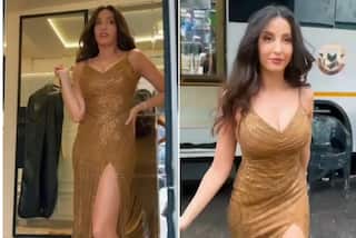 Nora Fatehi is a Sight to Behold in Shimmery Golden Gown, Flaunts Sexy Toned Legs in Latest Video- Watch