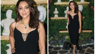 Gauri Khan Steals The Limelight In A Sexy Black Dress And Emerald Necklace At Malaika Arora's Bash- See Pics