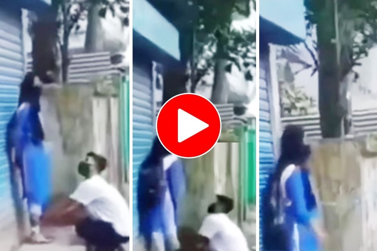 Viral Video School Girl Breaks Up With Boy, He Begs To Take Him Back By Touching Her Feet