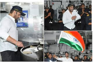 Ahead Of Independence Day 2022, Salman Khan Waves Tricolor, Bonds With Indian Navy Sailors Onboard INS Visakhapatnam- See Viral Pics