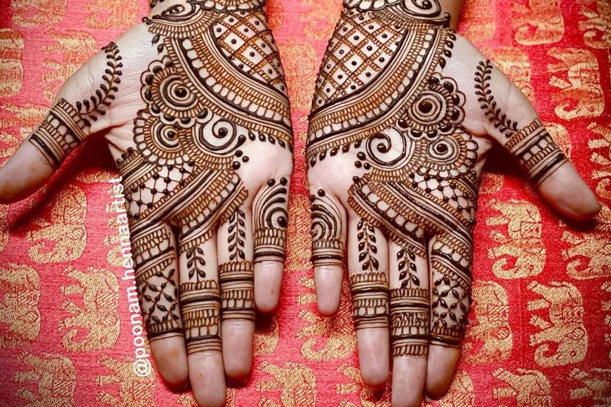 Popular Mehndi Design for Hands Painted with Mehandi Indian Traditions  Stock Photo - Image of mehendi, hand: 69854242