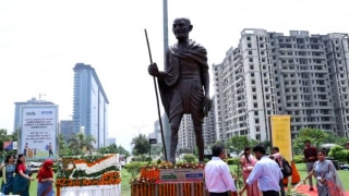 20 Feet High Mahatma Gandhi Statue Made From 1,000 Kg Waste Unveiled in Noida | See Pics