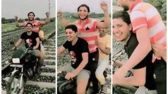यूपीः रेलवे ट्रैक पर युवकों का बाइक चलाते हुए Video वायरल, स्टंट करने वालों पर हुआ एक्शन