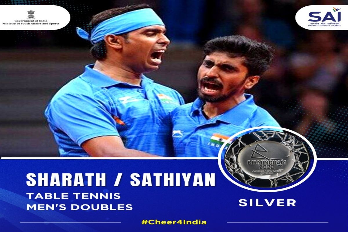 CWG 2022 Sharath Kamal Achanta And Sathiyan Gnanasekaran Clinch Silver For India In Men s Doubles Table Tennis