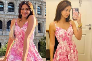 Ananya Panday 'Roams in Rome' in a Cute Pink Floral Mini Dress