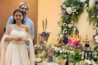 Ganesh Chaturthi 2022: Karan-Tejasswi Prakash Celebrate Bappa's Festival Together - See Pics