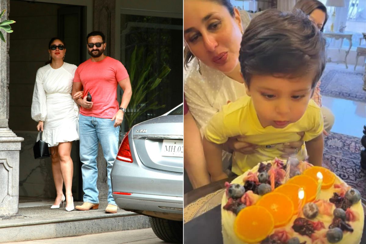 In Photos: Taimur Ali Khan Birthday Pics: Kareena Kapoor Flaunts Baby Bump  Taimur Cuts Birthday Cake