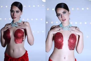 Urfi Javed Goes Topless Once Again, Applies Red Glitter Paint on Her Body, Watch Hot Viral Video