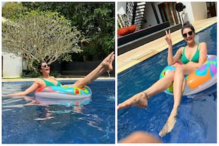 Karishma Tanna Enjoys Pool Time Like A True Blue 'Water Baby' Posing In A Green Bikini- See Photos