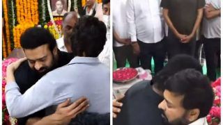 Prabhas Gets Emotional at Uncle Krishnam Raju's Funeral, Chiranjeevi And Mahesh Babu Comfort Him