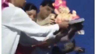Navneet Rana, Husband Throw Lord Ganesh’s Idol In Water During Visarjan, Netizens Outraged | Watch Video