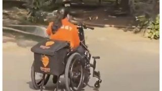 Viral Video: Specially Abled Food Delivery Agent Rides Wheelchair To Deliver Orders
