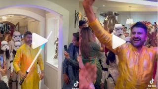Viral Video: Groom Enters With Star Wars Themed Baarat, Dances On Punjabi Beats With Light Saber. Watch