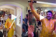 Viral Video: Groom Enters With Star Wars Themed Baarat, Dances On Punjabi Beats With Light Saber. Watch