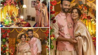 Ankita Lokhande-Vicky Jain Perform Their First Ganpati & Gauri Pujan Together In Matching Traditional Attires- See Pics
