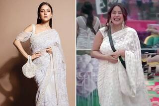 Shehnaaz Gill's Before And After Body Transformation Pics in Manish Malhotra's White Embellished Saree Will Surprise You