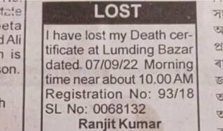 Bizarre! Man Places Newspaper Ad About Losing His 'Death Certificate', Internet Stumped
