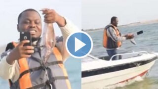 Oh No! Man Clicks Selfie With Fish And Then Flings His Phone Into Water by Mistake | Watch