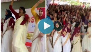 Viral Video: Hijab-clad School Girls Dance Joyously at Onam Celebrations in Kerala, Twitter Delighted | Watch