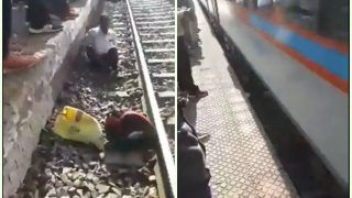 Viral Video: Passenger Miraculously Escapes As Train Passes Over Him In UP