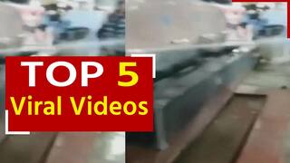 Viral Video: पैसेंजर ट्रेन का वाटर कैनल सैल्यूट से हुआ स्वागत, सभी यात्री भीगे | Watch Video