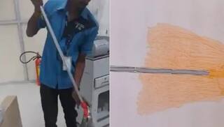 Gold Worth Rs 70 Lakh Found Hidden Inside Cleaning Mop at Chennai Airport | Watch