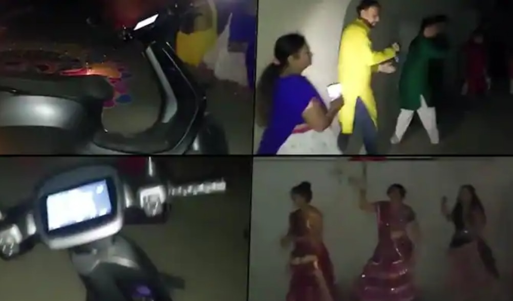 Viral Video: People Play Music on Ola Electric Scooter After Power Cut Interrupts Dandiya Event in Gujarat  | Watch