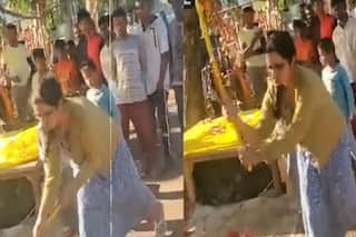 Viral Video: Retired IAS Officer's Daughter Vandalises Diya Stalls With Floor Wiper in Lucknow's Gomtinagar | WATCH