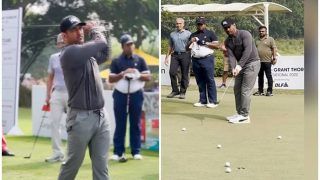 MS Dhoni Flaunts His GOLF Skills in Kapil Dev's Tournament; Video Goes VIRAL | WATCH