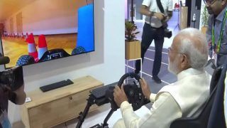 PM Modi Uses 5G To Drive Car In Sweden From Delhi | Watch Video