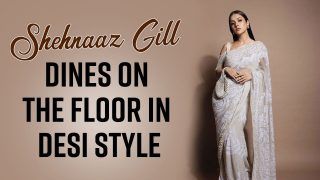 Entertainment: Shehnaaz Gill Goes Full Desi As She Enjoys A Meal Sitting On The Floor With Fans In Dubai | Watch Video
