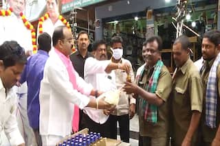 TRS Leader Distributes Liquor, Chicken On Camera Ahead Of KCR's New Party Launch | Watch