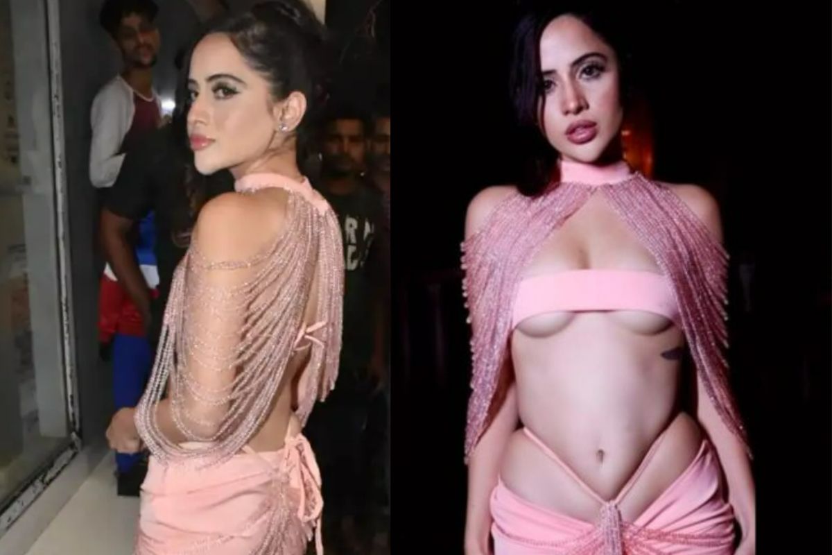 1200px x 800px - Urfi Javed Flaunts Her Hot Curves in Nude Pink Bodycon Dress on Her  Pre-Birthday Bash -